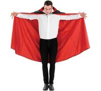 Mens Womens Black & Red Vampire Cape Adult Dracula Halloween Fancy Dress Costume
