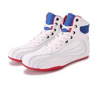 Men's Women's Boxing Boots, Muay Thai Kickboxing Sparring Boxers Sneakers, Martial Arts Shoes for Children, Youth, Adults (WhiteRed,9)