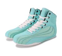 Men's Women's Boxing Boots, Muay Thai Kickboxing Sparring Boxers Sneakers, Martial Arts Shoes for Children, Youth, Adults (4.5,Green)