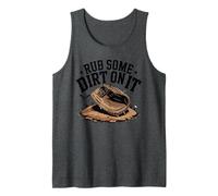 Mens Womens Boys Rub Some Dirt On It Retro Baseball Graphic Tank Top