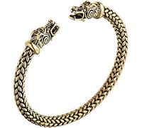 Men's Women's Bracelets Vintage Bangle Nordic Uniquent Double Head Dragon Adjustable Stainless Steel Twisted Arm Ring Bangles Pagan Jewelry/a