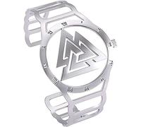 Men's Women's Bracelets Vintage Bangle Nordic Uniquent Stainless Steel Watch Ssymbol Hollow Out Engraved 24 Runes Bangle/a