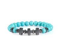 Men'S Women'S Bracelets Wristband,Men Natural Bead 8Mm Cross Bracelets Bangles Women For All Occasions,Bracelets
