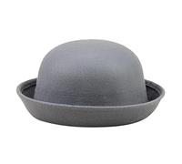 Mens Womens Bucket Hat Elegant Adults Solid Hat Roll Up Brim Panama Bowler Hat Bucket Hat Mens Womens Classic Wool Round Bowler Hats Cap Mushroom Gifts for Women Men Grey