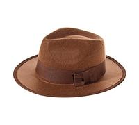 Mens Womens Classic Brown Fedora Trilby Hat Vintage Style Felt Hat with Ribbon Band Ideal for 1920s Costumes, Gatsby Parties, Fancy Dress, Stage Shows & Daily Wear
