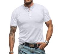 Mens & Womens Classic Polo Shirt Short Sleeve Plain Tee Top Casual Work Sports Workout Shirts for Men Denim Shirt Mens Medium Football Clothes Men Tops (White, L)