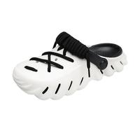 Men's Women's Clogs & Mules Sandals Unisex Lace-Up Adjustable Strap Clogs Summer Non-Slip Shock Absorbing Closed Toe Casual Shoes Slip On Slippers EVA Breathable Hollow Out Thick Sole Sandals White