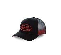 Men's & Women's Cotton Trucker Cap, Comfortable, Multi-Sport and Soft, Black Red, One Size