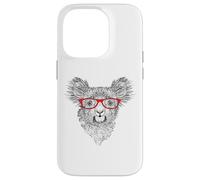 Mens Womens Cute Funny Hipster Red Glasses Koala Bear Lover Case for iPhone 14 Pro