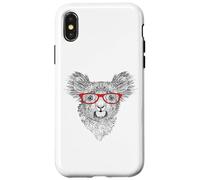 Mens Womens Cute Funny Hipster Red Glasses Koala Bear Lover Case for iPhone X/XS