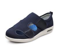 Men's Women's Diabetic Orthopedic Sandals, Adjustable Wide Width Mesh Shoes with Multi-Layer Cushion Insole for Arthritis Edema Swollen Feet, Blue-46 EU