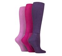 IOMI SOCKSHOP Footnurse Mens and Ladies Cushion Foot Bamboo Diabetic Knee High Socks Pack of 3 (UK, Numeric, 4, 8, Regular, Regular, Blackberry)