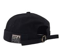 Mens Womens Docker Cap Denim Brimless Hats Beanie Worker Sailor Rolled Cuff Retro with Adjustable Cuff Harbour Lightweight Fisherman Summer Waterproof Brimless Worker Sailor Hat (Denim Black)