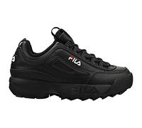 Mens Womens Fila Disruptor II Premium Black/White/Fila Red Trainers - UK 7.5