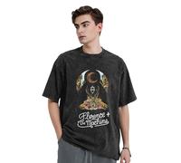 Men's Women's Florence Rock Band Cotton T-Shirts Vintage Washed Sleeve Tops Unisex Drop Shoulder Fashion Short Tee