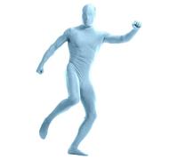 Mens Womens Full Body Open Face Costume 1Piece Unitard unisex dancewear,Full Bodysuit Womens Mens Costume With Hood Spandex Unitard Body Suit, halloween fancy dress leotard Skin (Z-1-Light Blue, M)