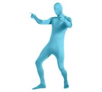 Mens Womens Full Body Open Face Costume 1Piece Unitard unisex dancewear,Full Bodysuit Womens Mens Costume With Hood Spandex Unitard Body Suit, halloween fancy dress leotard Skin (Z-1-Sky Blue, XL)