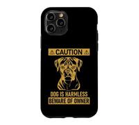 Mens Womens Funny Beware of Owner Sign Boxer Dog Lover Case for iPhone 11 Pro