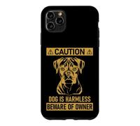 Mens Womens Funny Beware of Owner Sign Boxer Dog Lover Case for iPhone 11 Pro Max