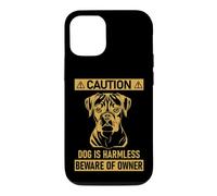 Mens Womens Funny Beware of Owner Sign Boxer Dog Lover Case for iPhone 12/12 Pro