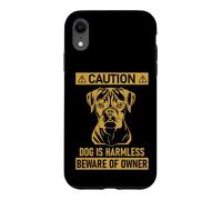 Mens Womens Funny Beware of Owner Sign Boxer Dog Lover Case for iPhone XR