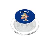 Mens Womens Funny Cottagecore NOPE Grumpy Frog On Mushroom PopSockets PopGrip for MagSafe