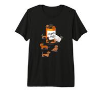 Mens Womens Funny Happy Pills Tan Black Dachshund Lover Premium T-Shirt