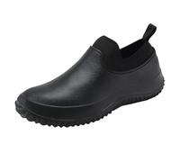 Men's Women's Gardening Clogs Waterproof Slip On Wellies Garden Shoes Unisex Low Cut Wellington Rain Boots All Seasons for Dog Walking Car Washing Black