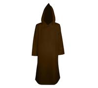 Mens Womens Gothic Robe with Hood, Halloween Costume Renaissance Cloak Medieval Gown Adult Victorian Vintage Cape Full Length Robe Knight Cloak Wizard Witch Costume Fancy Dress Clothing