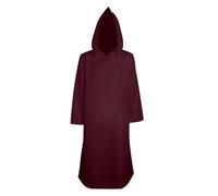 Mens Womens Gothic Robe with Hood, Halloween Costume Renaissance Cloak Medieval Gown Adult Victorian Vintage Cape Full Length Robe Knight Cloak Wizard Witch Costume Fancy Dress Clothing