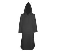 Mens Womens Gothic Robe with Hood, Halloween Costume Renaissance Cloak Medieval Gown Adult Victorian Vintage Cape Full Length Robe Knight Cloak Wizard Witch Costume Fancy Dress Clothing