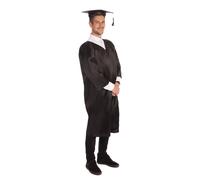 Mens Womens Graduation Robe Costume Unisex Gown and Hat Adult Fancy Dress Outfit