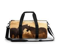 Mens Womens Gym Bag, Horses in Love Print Duffle Bags,travel Gym Duffle Bag,garment Duffle Bag,gym Bag with Shoe Compartment, Horses in Love, 17.7in/9in/9in