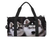 Mens Womens Gym Bag, Husky Dog Print Duffle Bags,travel Gym Duffle Bag,garment Duffle Bag,gym Bag with Shoe Compartment, Husky Dog, One Size