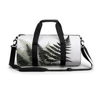 Mens Womens Gym Bag, Natural Plant Silhouette Fern Leaf Print Duffle Bags,travel Gym Duffle Bag,garment Duffle Bag,gym Bag with Shoe Compartment, natural plant silhouette fern leaf, 17.7in/9in/9in