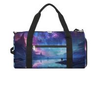 Mens Womens Gym Bag, Northern Lights Print Duffle Bags,travel Gym Duffle Bag,garment Duffle Bag,gym Bag with Shoe Compartment, Northern Lights, One Size