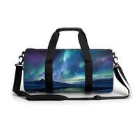 Mens Womens Gym Bag, Northern Lights Print Duffle Bags,travel Gym Duffle Bag,garment Duffle Bag,gym Bag with Shoe Compartment, Northern Lights, 17.7in/9in/9in