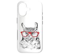 Mens Womens Kids Funny Red Glasses Great Horned Owl Lover Case for iPhone 17