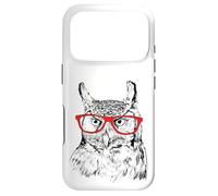 Mens Womens Kids Funny Red Glasses Great Horned Owl Lover Case for iPhone 17 Pro
