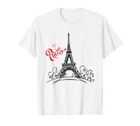Men's Women's Kids Paris France Eiffel Tower Graphic Design Value Graphic T-Shirt