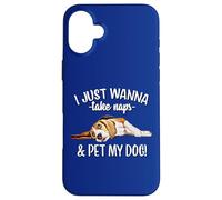 Mens Womens Kids Wanna Take Naps and Pet My Beagle Dog Lover Case for iPhone 16 Plus