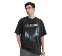 Men's Women's Knocked Music Band Cotton T-Shirts Vintage Washed Sleeve Tops Unisex Drop Shoulder Fashion Short Tee