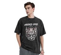 Men's Women's Knocked Music Loose Band Cotton T-Shirts Vintage Washed Sleeve Tops Unisex Drop Shoulder Fashion Short Tee