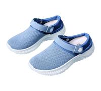 Mens Womens Mules & Clogs Flat Shoes Summer Breathable Mesh Slips Soft Sole Non-Slip Outdoor Beach Flat HEE Sandals Unisex Slingback Slippers Blue