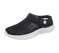 Mens Womens Mules & Clogs Garden Shoes Summer Breathable Mesh Slippers Soft Sole Non-Slip Outdoor Beach Flat HEE Sandals Unisex Slingback Shoes Black