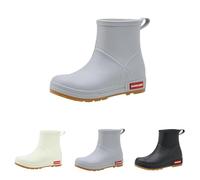 Men's Women's Non-Slip Wellington Boots, Short Garden Boots, Breathable Waterproof Rubber Ankle Boots, Vintage Slip-On Boots, Rain Boots, Lightweight Casual Garden Shoes, Half Height Rain Shoes, gray