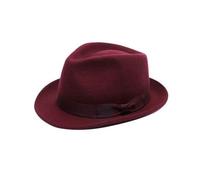 Mens Womens Party Wear Wool Trilby Hat Unisex Fedora Adjustable Grosgrain Band Plain Stylish Hat