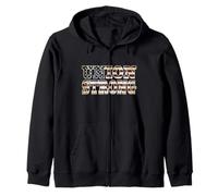 Mens Womens Patriotic American Flag Union Thug Rep Zip Hoodie