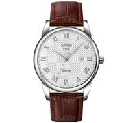 Mens Womens Quartz Watch Roman Numeral Business Casual Fashion Analog Wrist Watch Classic Calendar Date Window 30M Waterproof Comfortable Leather Watches, Brown, Fashion, Classic, Vintage