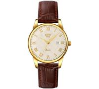 Mens Womens Quartz Watch Roman Numeral Business Casual Fashion Analog Wrist Watch Classic Calendar Date Window 30M Waterproof Comfortable Leather Watches, Women Gold Silver, Fashion, Classic, Vintage